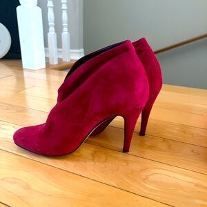 Gorgeous Red Suede Ankle Boots